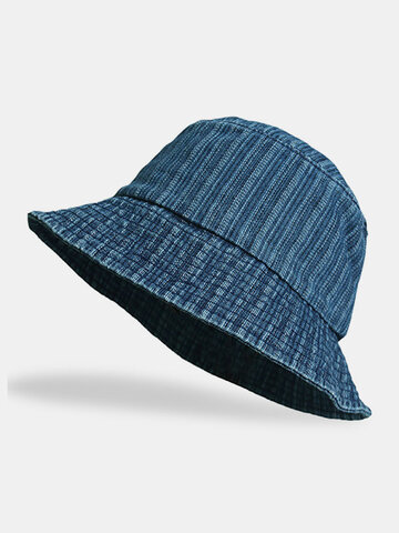 Unisex Denim Stripe Bucket Hat