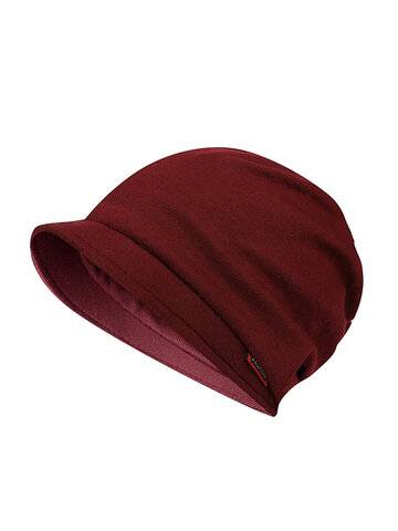 Womens Solid Color Stitching Beanie Hat