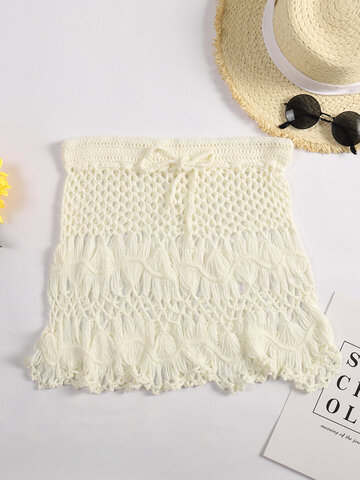 Knitted Crochet Hollow Beach Skirt