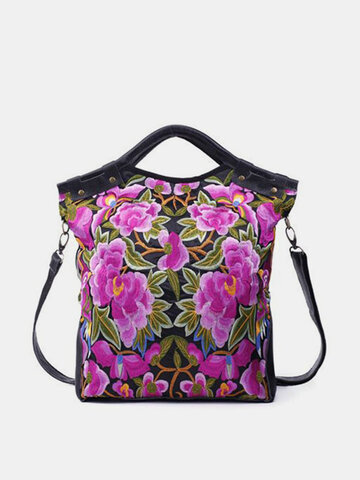 National Style Flower Pattern Handbag 