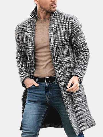 Мужское теплое однобортное пальто
