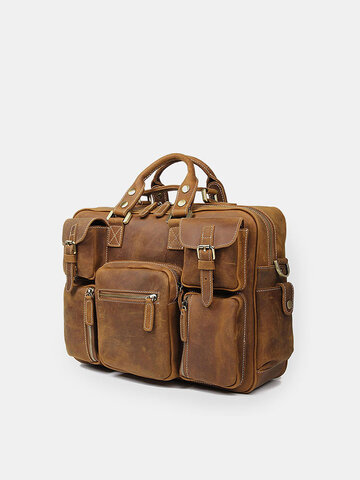 Brown Vintage Briefcases Shoulder Bag