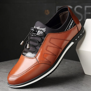 Men Splicing Non Slip Business Casual Leather Shoes