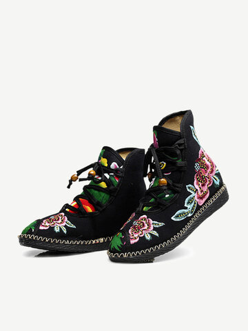 Embroidered Cloth Soft Vintage Boots