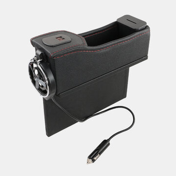Boîte de rangement pour siège de voiture Ceinture de chargement USB Boîte de rangement à affichage numérique