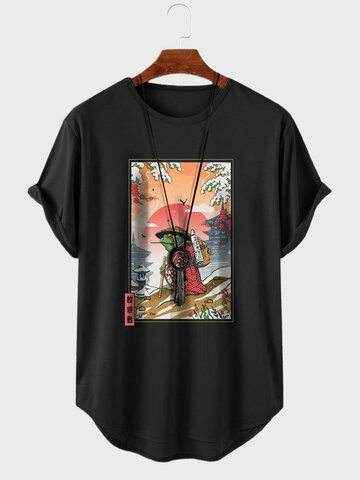 T-Shirts mit Frosch-Landschaftsgrafik