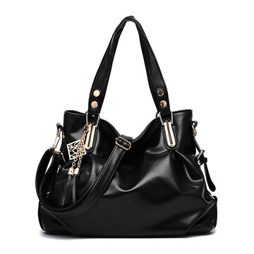 Women Faux Leather Tassel Soft Leather Handbags