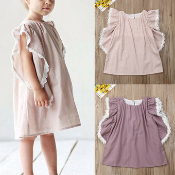 

Girls Lace Ruffled Princess Dress For 1-7Y