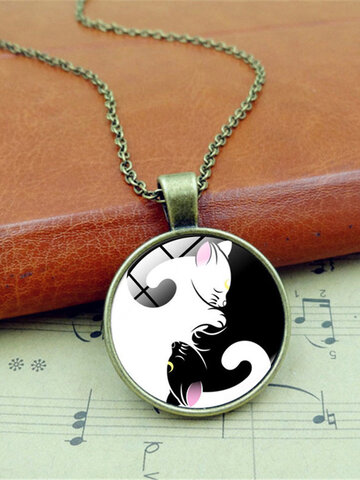 Yin-Yang Cat Necklace