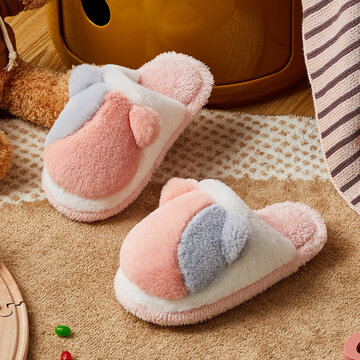 Unisex Kids Cute Warm Plush Home Slippers