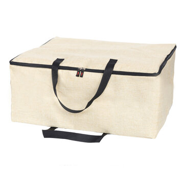 Linen Cotton Zipper Quilt Storage Bag