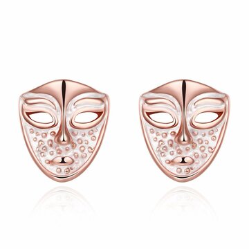 INALIS® Simple Style Rose Gold Mask Oil Drip Unisex Earrings