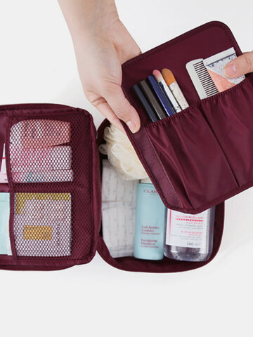 Multifunction Square Nylon Travel Makeup Storage Bag