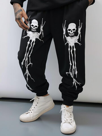 Halloween Skull Print Pants