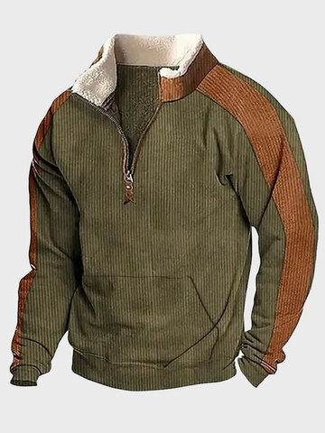 Side Stripe Corduroy Sweatshirts