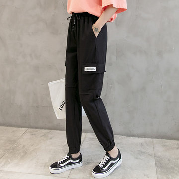 

Thin Section Overalls Women Loose Bf Beam Feet Handsome Straight Slimming Casual Harem Pants