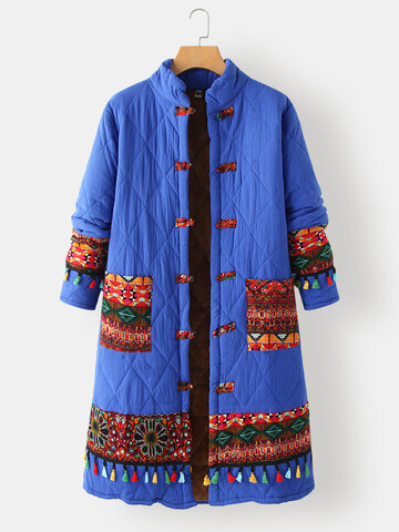 Ethnic Printed Patchwork Coat