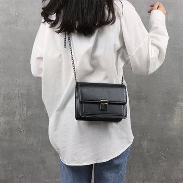 Bag Female Season New Tofu Bag Retro Chain Solid Color Slung Shoulder Bag Fashion Casual Handbag
