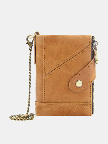 Genuine Leather Multi-card Chains Coin Purse Retro Wallet