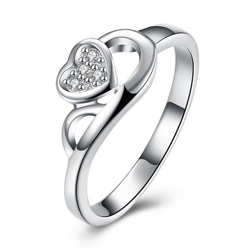 YUEYIN Sweet Ring Heart Zircon Wedding Jewelry Ring