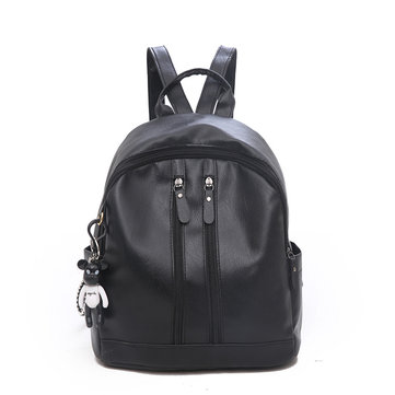 Backpack Female New Trend Pu Soft Leather Fashion Wild Simple College Wind Leisure Travel Backpack