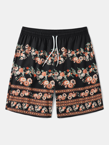 Floral Print Ethnic Board Shorts