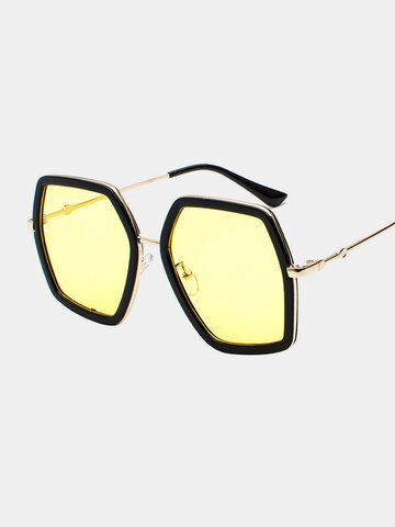 Multicolor Square Frame Sunglasses Metal Frame Sunglasses