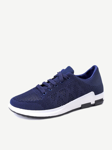 Men Knitted Fabric Casual Walking Sneakers