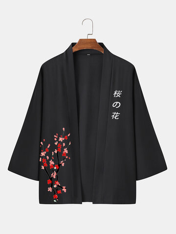 Cherry Blossoms Print Kimono