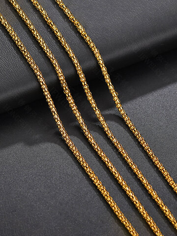 1 Pcs Stainless Steel Simple Chain Necklace