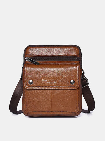 Menico Men's Leather Outdoor Casual Crossbody Bag