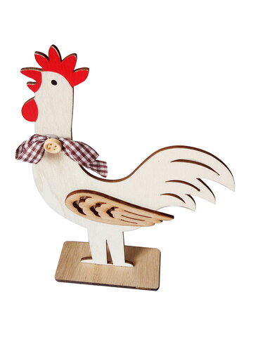 زخرفة عيد الفصح الديك الدجاجة الخشبية تزيين المنزل