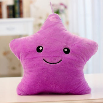 

Smile Star LED Luminous Glowing Pillow, Yellow blue white purple pink