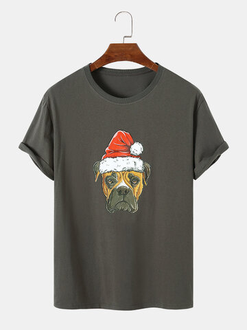 Christmas Hat Animal Graphic T-Shirts