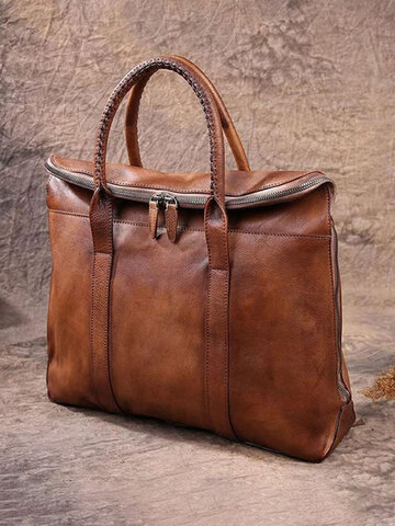 Retro Multi-pocket 15.6 Inch Laptop Bag Briefcase Business Handbag Crossbody Bag