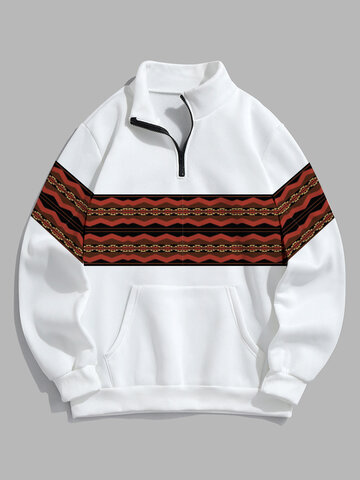 Ethnic Geometric Patchwork Sweatshirts