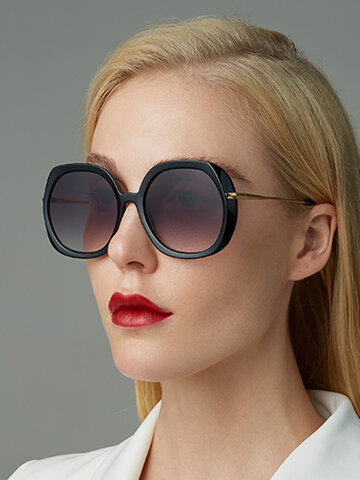 Women Full Metal Frame Round Shape UV Protection Sunglasses