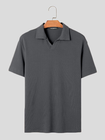 Solides Strick-Golfshirt