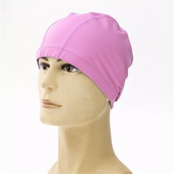  Les hommes des femmes imperméabilisent le chapeau de natation de sports de chapeaux de silicone protecteurs d&#39;oreille-Rose