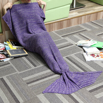 Одеяло с хвостом русалки, вязанное крючком одеяло с русалкой для Для взрослых, негабаритное спальное одеяло Surge Шаблон