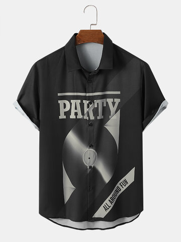 Letter Abstract CD Print Shirts