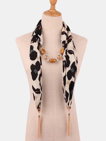 Leopard Print Scarf Necklace