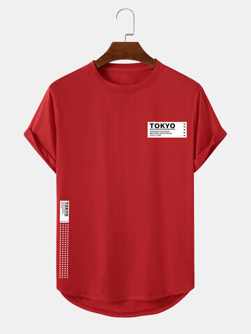 Tokyo Print Curved Hem T-Shirts