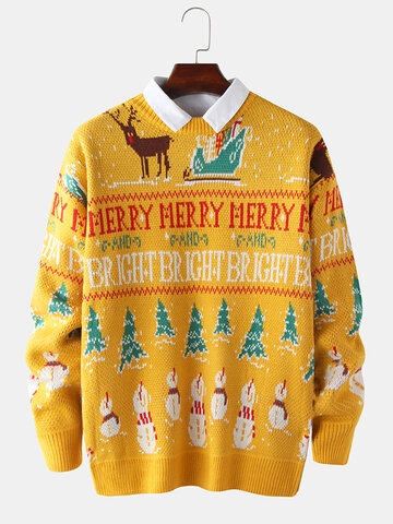 Christmas Element Pattern Sweaters