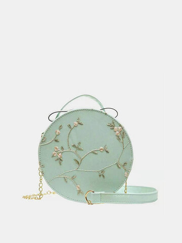 Круглая сумка-портфель с цветочной вышивкой и кружевом Сумка Сумка