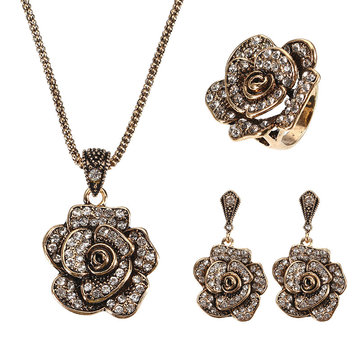 

JASSY® Vintage Flower Diamonds Jewelry Set