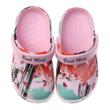 Unisexe Kids Classic Tie-Dye Hole Garden Water Clog Shoes-Pink