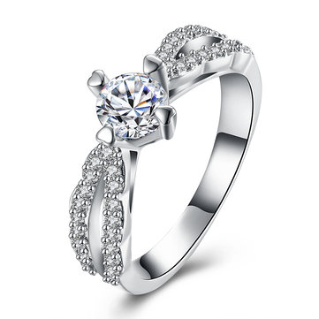 YUEYIN Luxury Ring Oval Zircon Wedding Ring for Women Gift