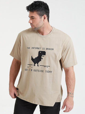 Plus Size Cartoon Dinosaur Printed T-Shirts