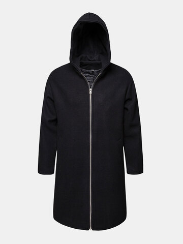 Winter Mid-Length Hooded Overcoat